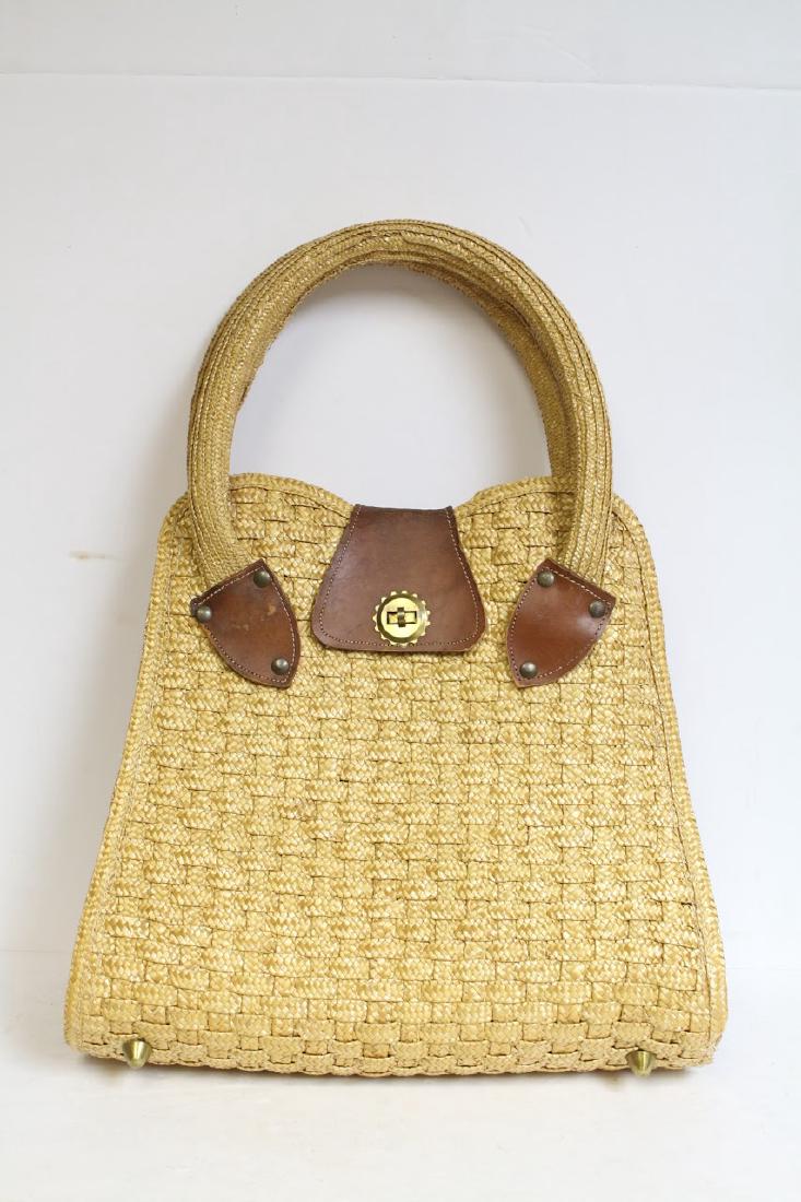 Large Vintage Straw Beach Bag (1 of 6)