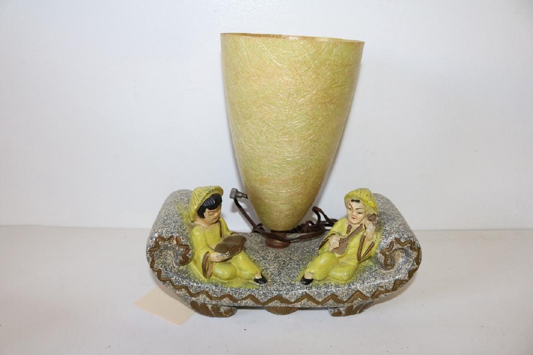 1950's Chalk ware Asian Style Lamp by Metro Ware with (1 of 5)