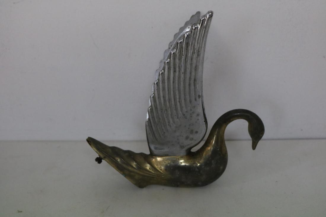 Vintage 1930's Packard Swan Car Hood Ornament, Brass