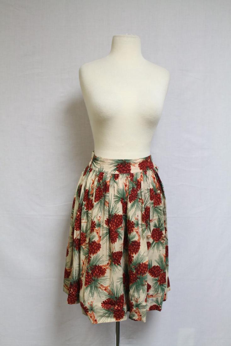 1940s Pinecone Print Skirt (1 of 3)