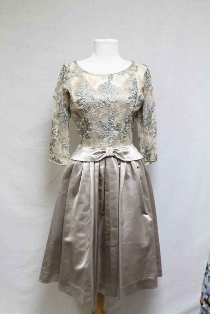 1950s Herbert Sondheim silk & satin cocktail dress (1 of 5)