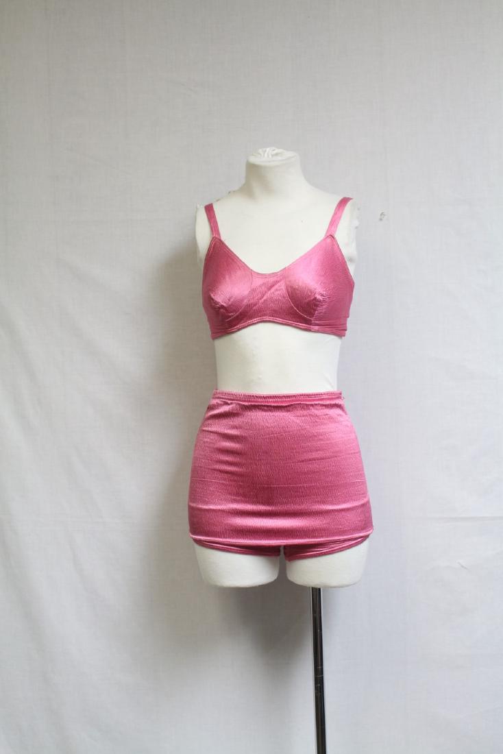 1940s Sea Goddess Satin Bikini: satin/elastic fabric. Good condition. 24 waist/34 bust