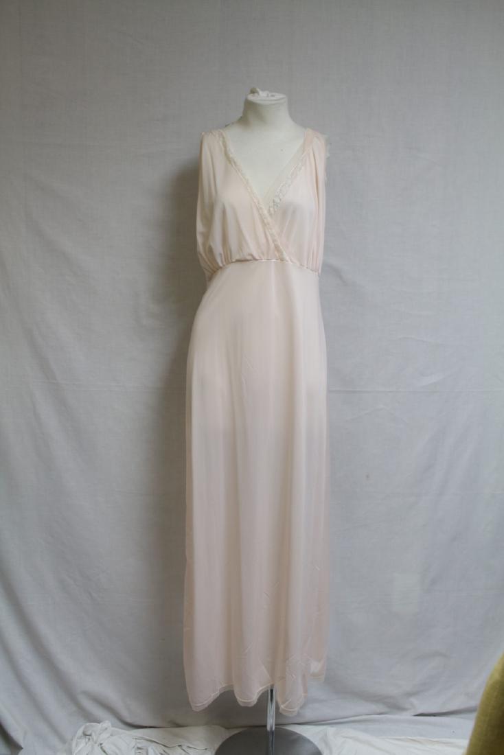 1960s Marion Rohr Nightgown: nylon fabric, good condition 40 bust/32 waist/56 length