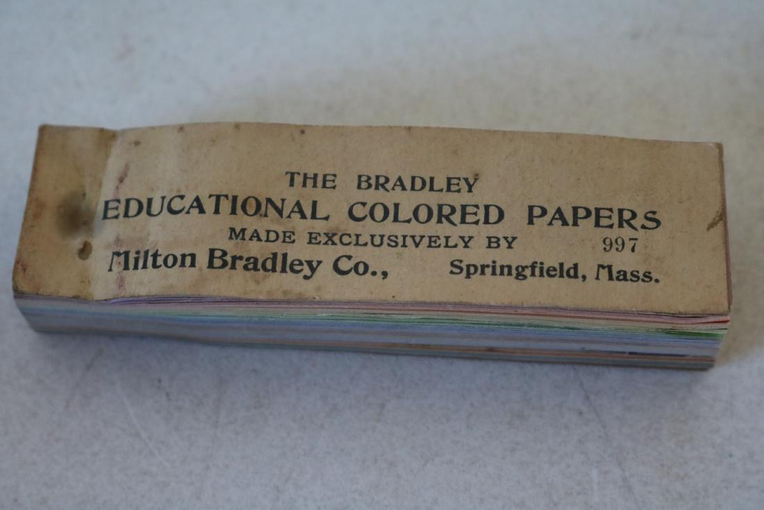 The Bradley Educational Company Colored Papers sample: Milton Bradley Co. approx. 3 3/4 long, 3/4 inches thick