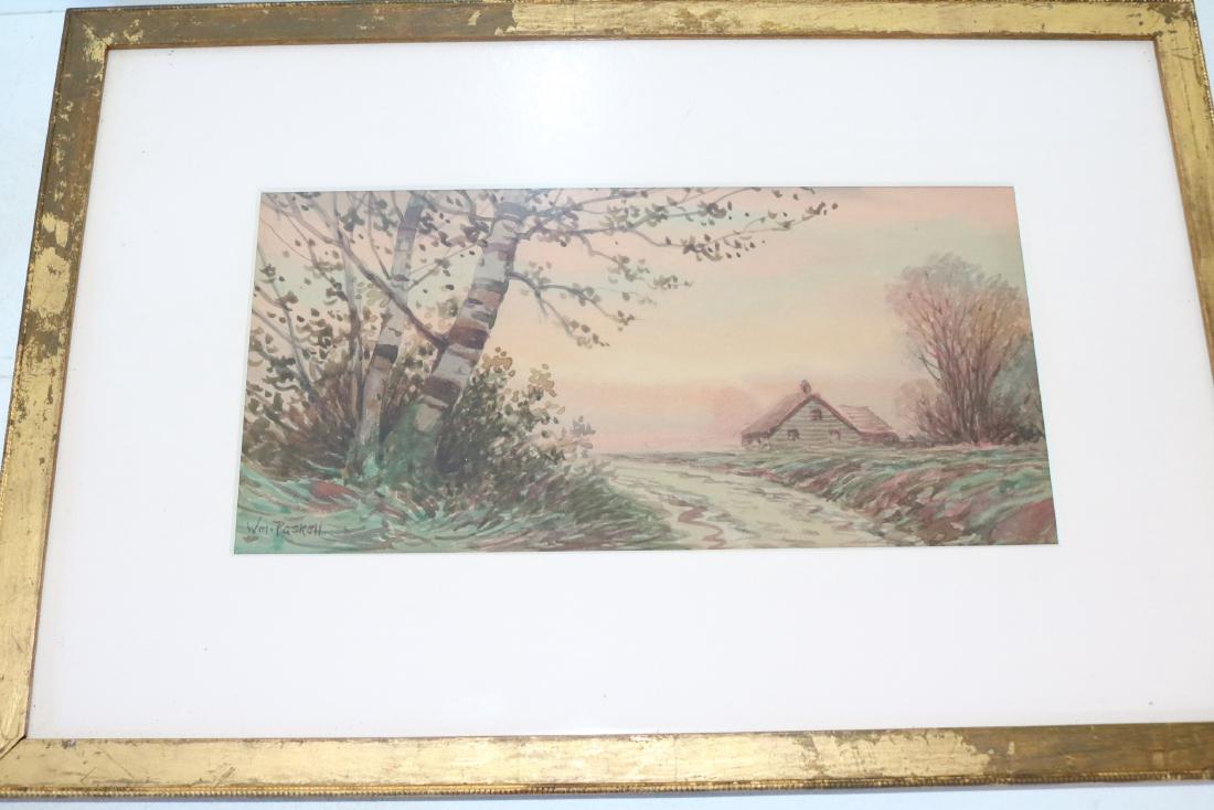 William Frederick Paskell Water Color Landscape: signed, landscape, house & Stream, ( Massachusetts 166-1951)