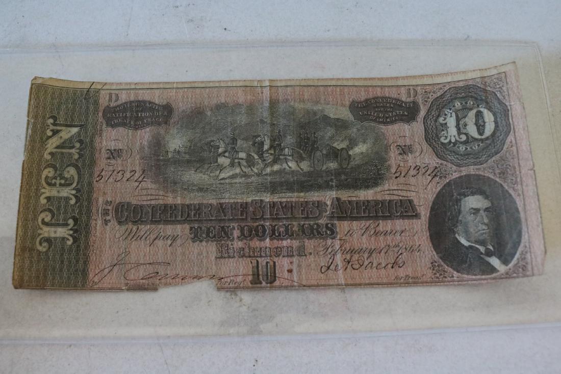 1864 Confederate States America $10 Dollar Note: No. b7324