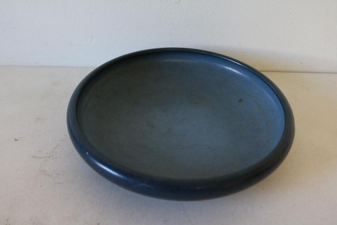 Marblehead Pottery Blue Matte Bowl: approx. 2 inches tall, 8 1/2 inches wide