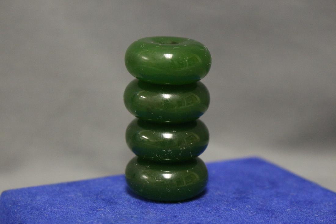 Vintage Asian Green Jade Pendants: circle in shape. All measure 1". Good condition