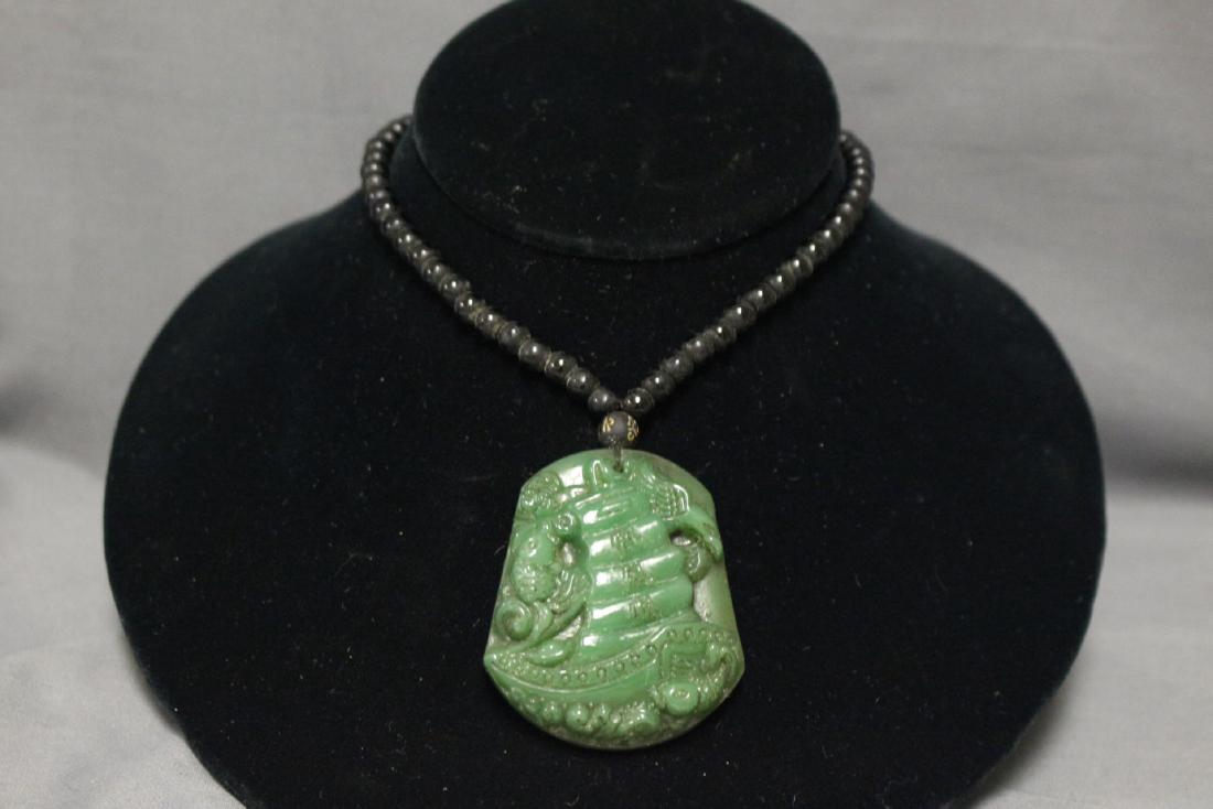 Vintage Asian Carved Jade Necklace (1 of 4)