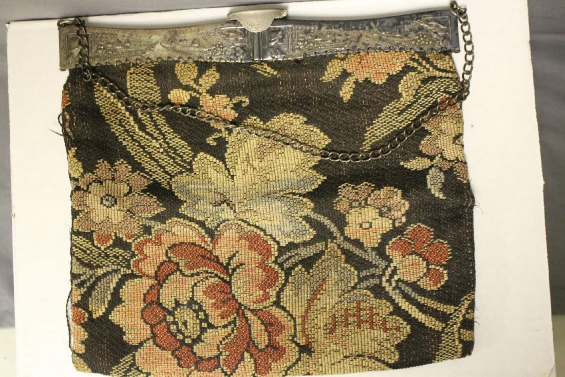 1920s Black Floral Woven Purse (1 of 6)