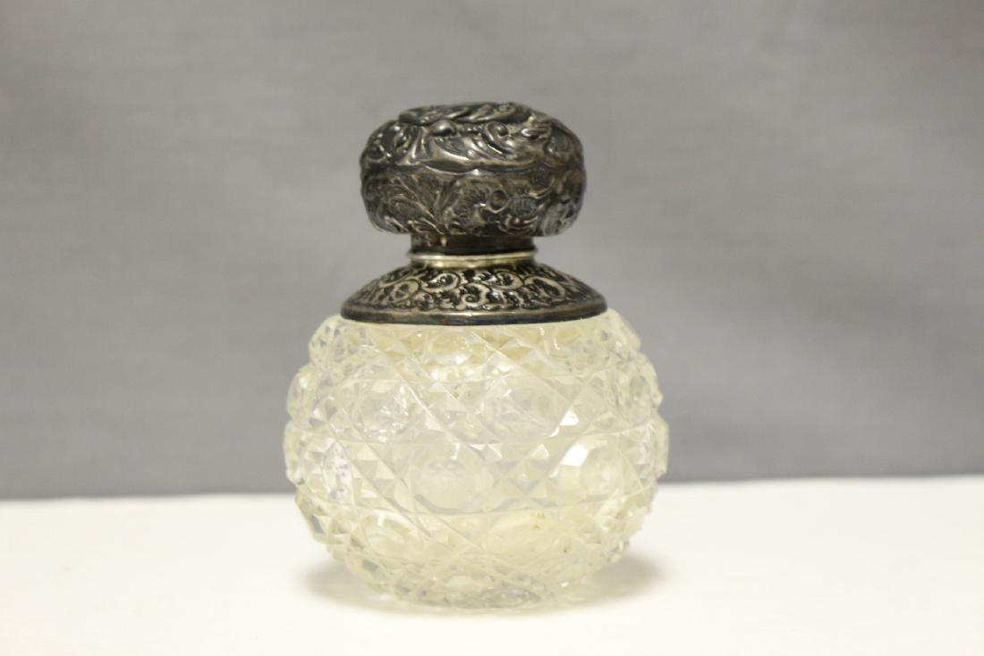 Antique Sterling & Crystal Perfume Bottle (1 of 5)