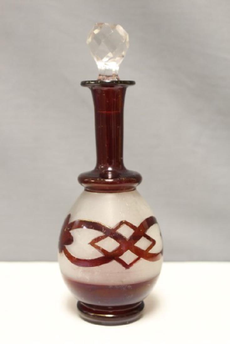 Antique Frosted Ruby Perfume Bottle (1 of 4)