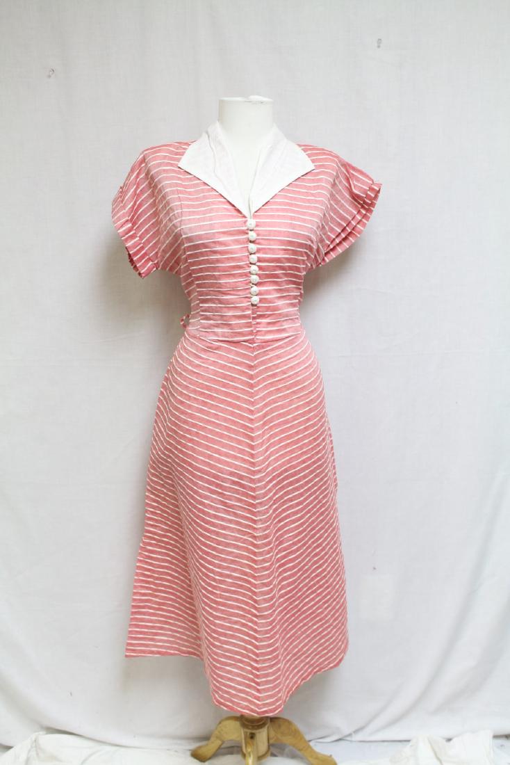 1950s Pink Stripe Dress (1 of 3)