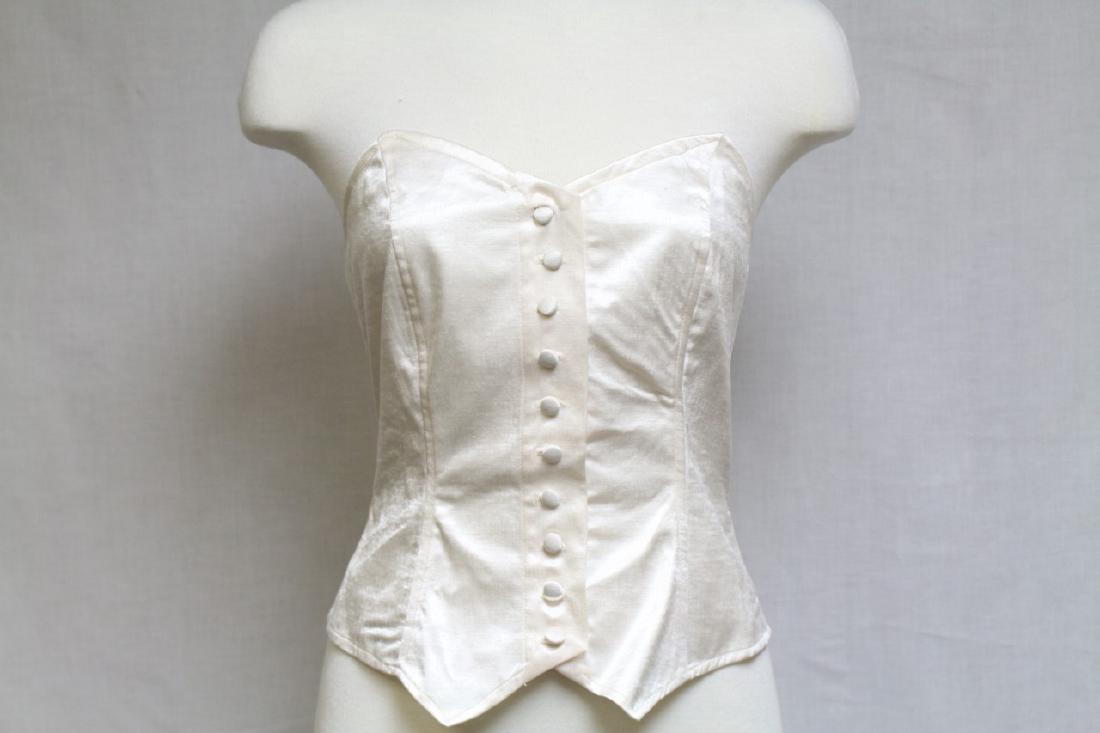 Vintage 1980s Satin Bustier: satin fabric, fully boned, great condition - 33 bust/26 waist