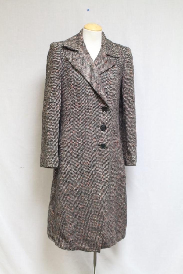 Vintage 1940s Wool Tweed Womens Coat (1 of 5)