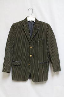 Vintage 1960s Boys Corduroy Striped Sports Jacket: cotton corduroy fabric, fully lined. Great condition - 36 chest/14.5" shoulder