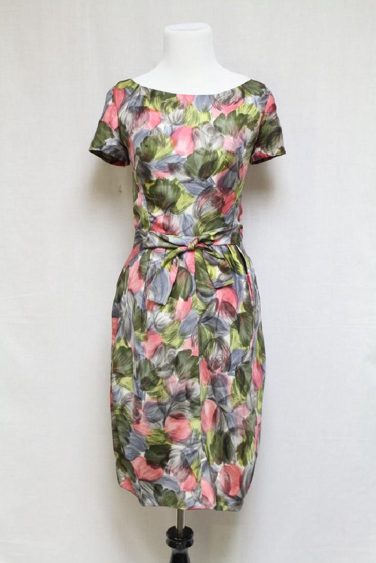 Vintage 1960s Floral Printed Silk Dress (1 of 3)
