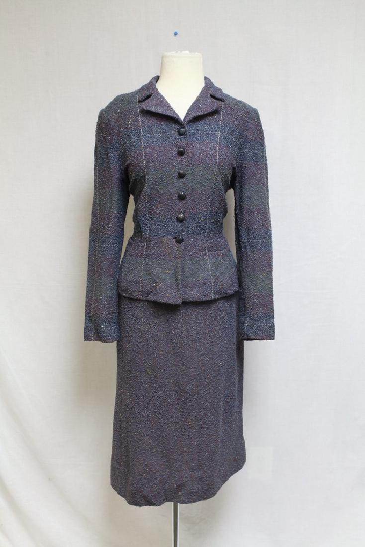 Vintage 1940s Boucle Plaid Suit (1 of 5)