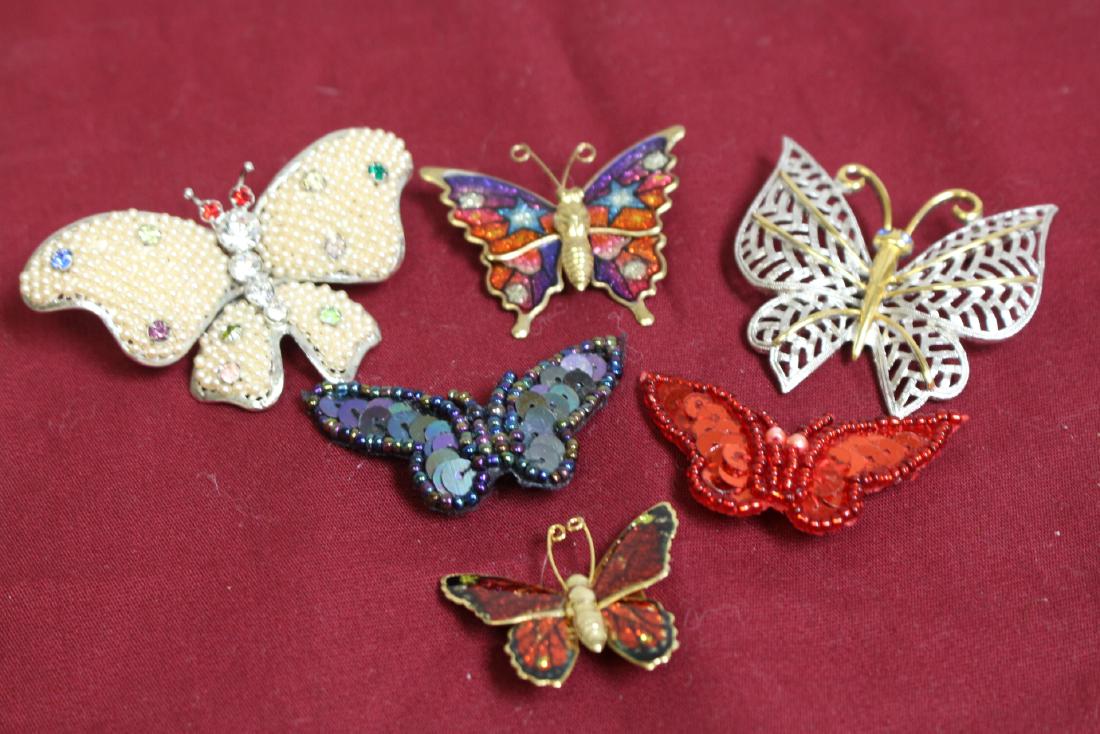Lot of 6 Vintage & Home made Butterfly Brooches (1 of 4)