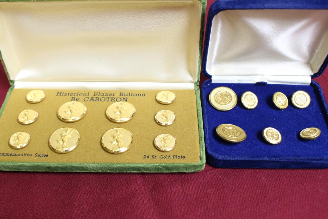 Historical Blazer Buttons by Carotron 24 kt gold plate (1 of 3)