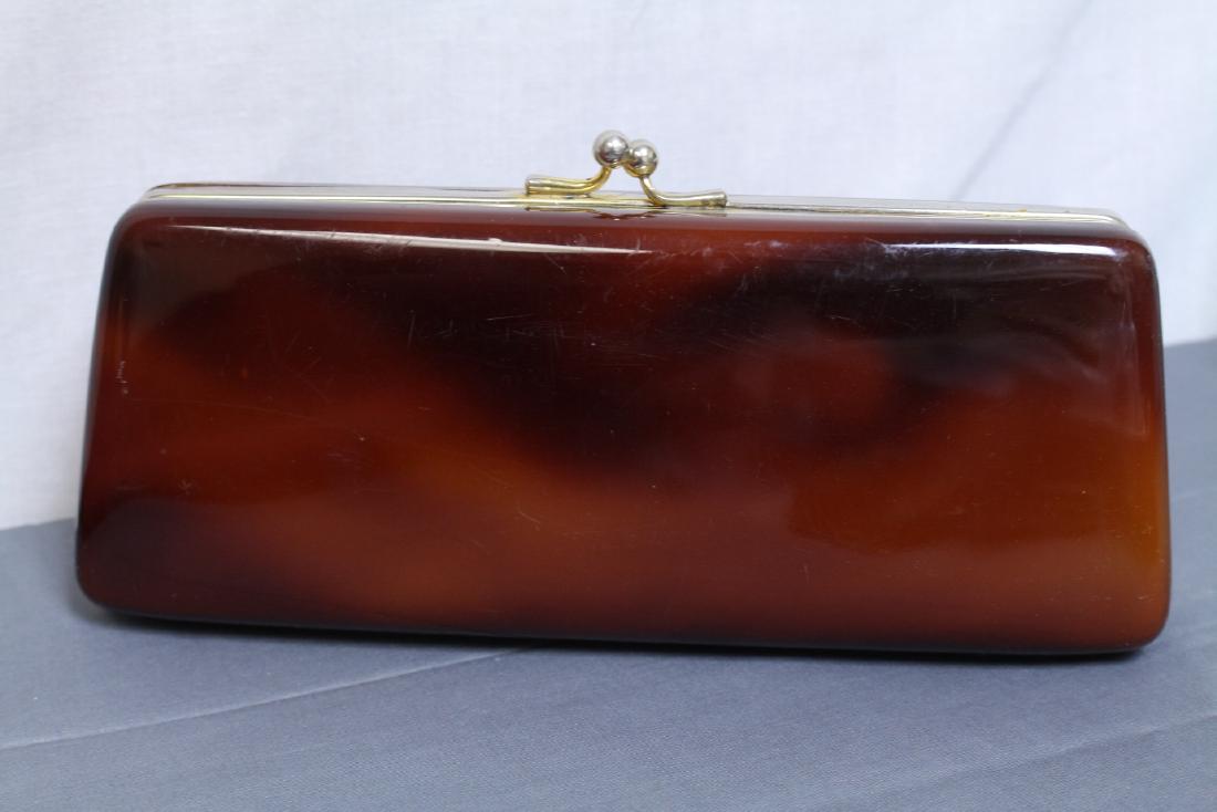 Vintage 1930/40 Clutch Compact Purse: includes mirror, lipstick and powder compact, built in