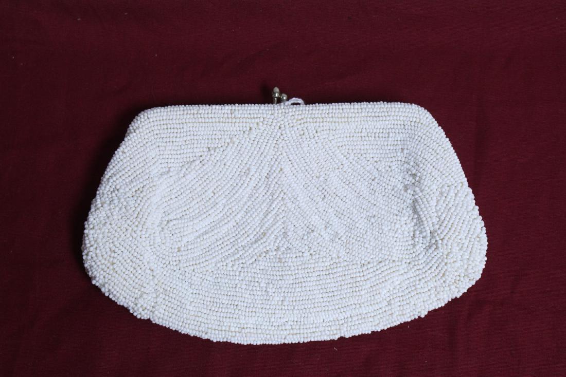 Belgium 1950's Ladies White Beaded Clutch evening purse (1 of 5)