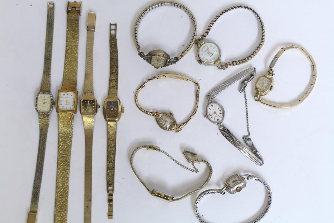Lot of Vintage Ladies Wrist Watches: Elgin & lady Elgin, Jules Jurgensen, La Marque, Seth Thomas, Benrus, Helbros, Bulova, lady nelson