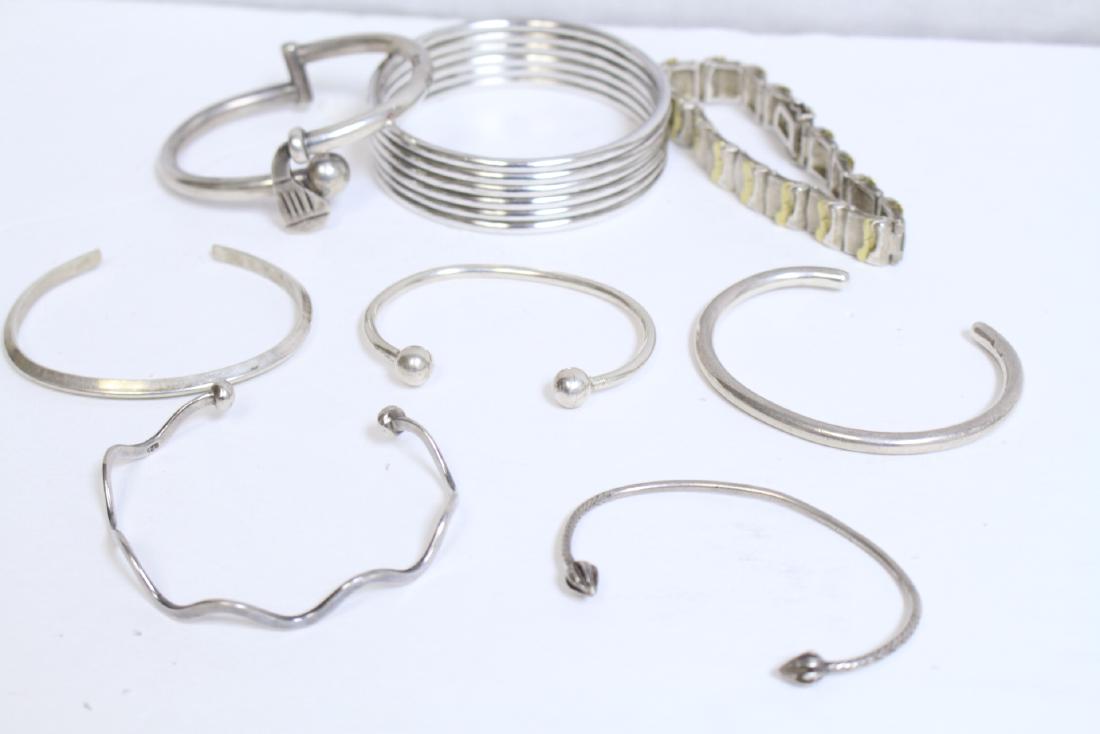 Lot of 8 Vintage Sterling Silver Cuffs & Bracelets (1 of 4)