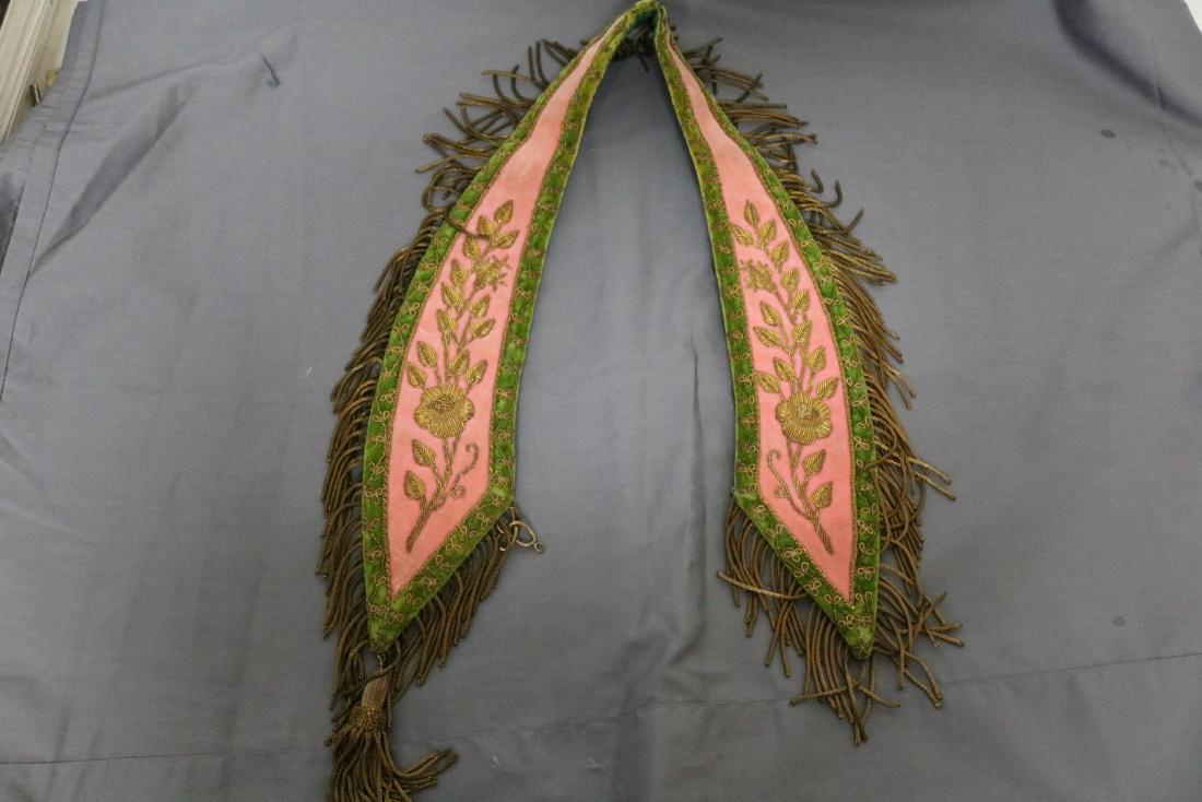 Metallic Embroidered Velvet Masonic Collar: Metallic fringe, and floral embroidery, by Fuller Regalia & Costume Co.