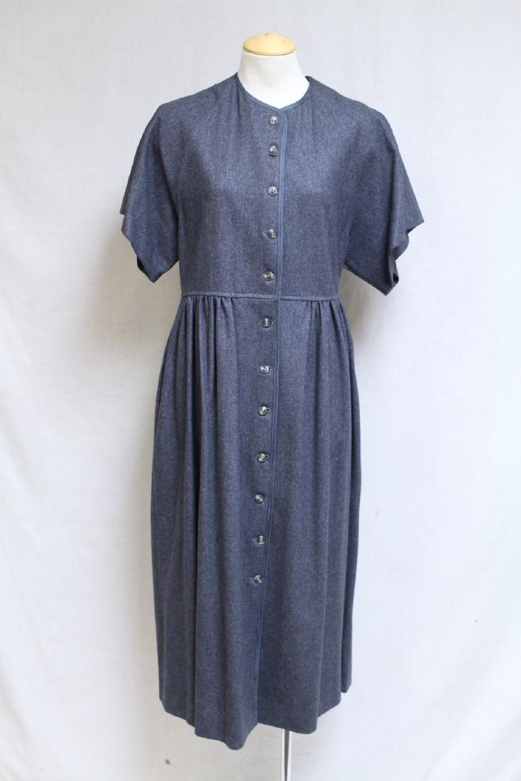 Vintage 1980s Jaeger Wool Dress: wool fabric, good condition - a few small superficial spots, see photos. 38 bust/47 length