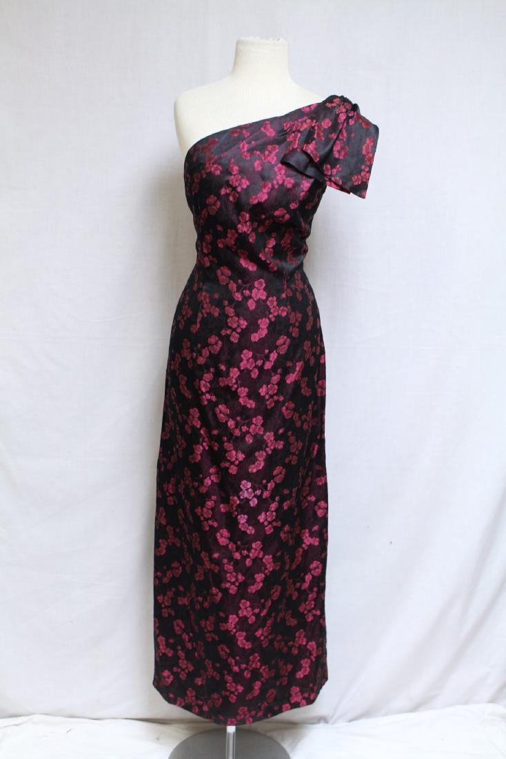 Vintage 1960s Pink & Black Evening Gown (1 of 3)