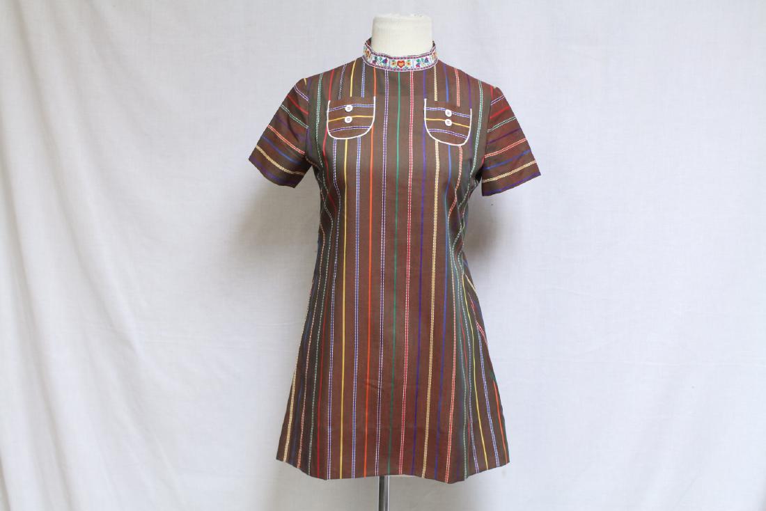 Vintage 1960s Striped Mini Dress (1 of 4)