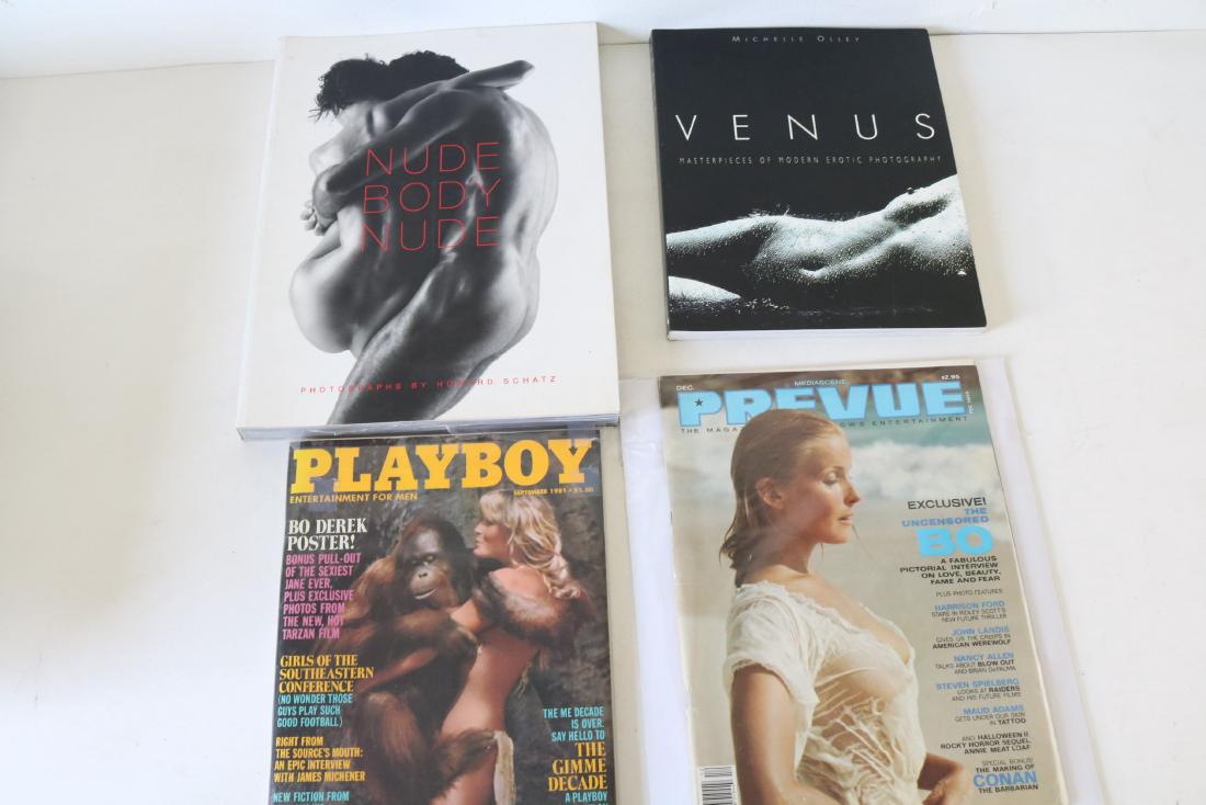 Lot of 4 Bo Derek and Nude Books - Playboy: 2 Bo Derek mags and 2 large books Super Body Nude