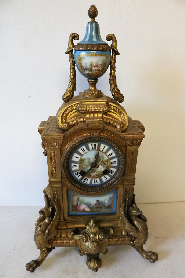 French Mantel Clock, hand painted porcelian (1 of 12)
