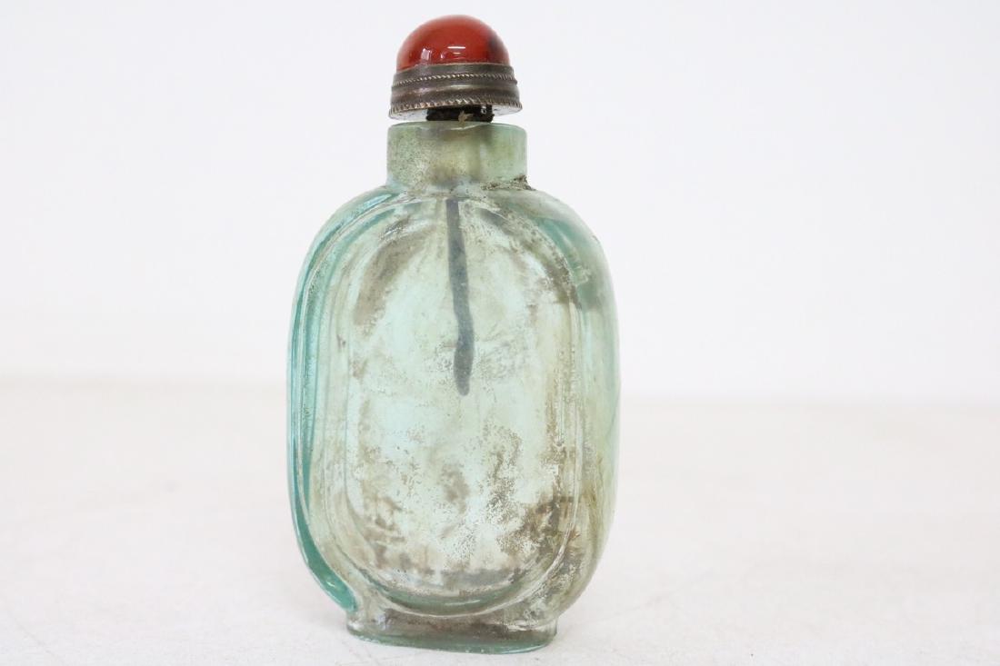 Vintage Asian Clear Blue Snuff Bottle (1 of 4)