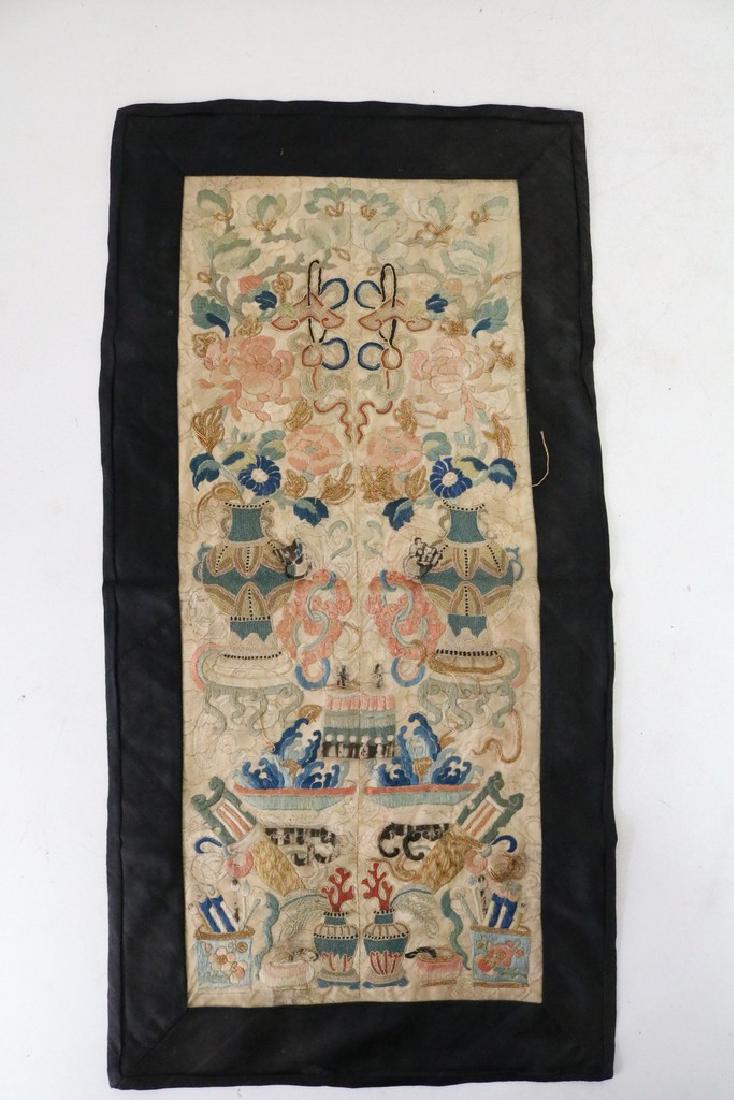 Antique Asian Embroidered Silk Panel (1 of 6)