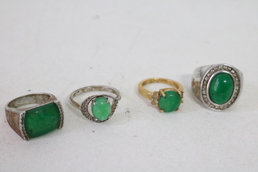 4 Gold and silver Jade Rings (1 of 9)