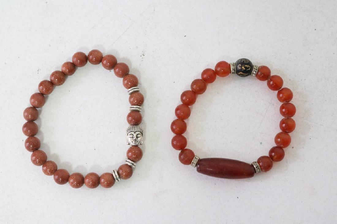 2 Vintage Asian Brown Beaded Bracelets: Beaded Bracelets