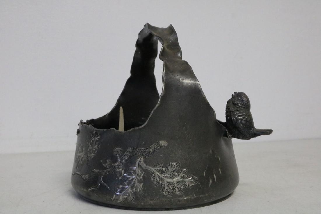 Victorian Silverplate Handle Basket w/bird (1 of 6)