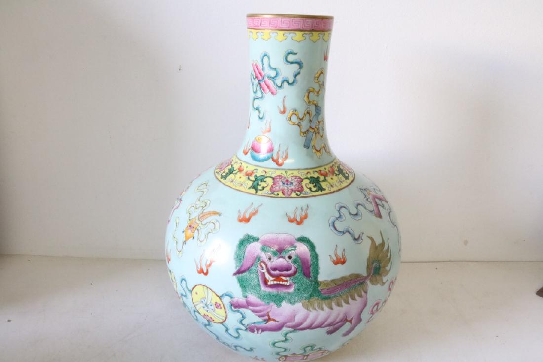 Large Asian Vase with Dragons, Signed (1 of 6)
