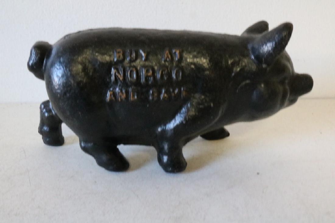 Antique Cast Iron Pig Advertising Piggy Bank (1 of 4)