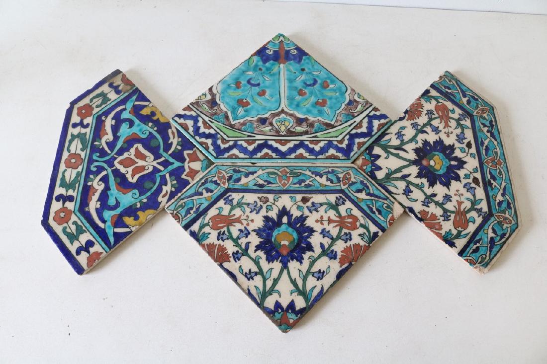4 Antique Hand Painted Ceramic Tiles, made in Greece (1 of 10)
