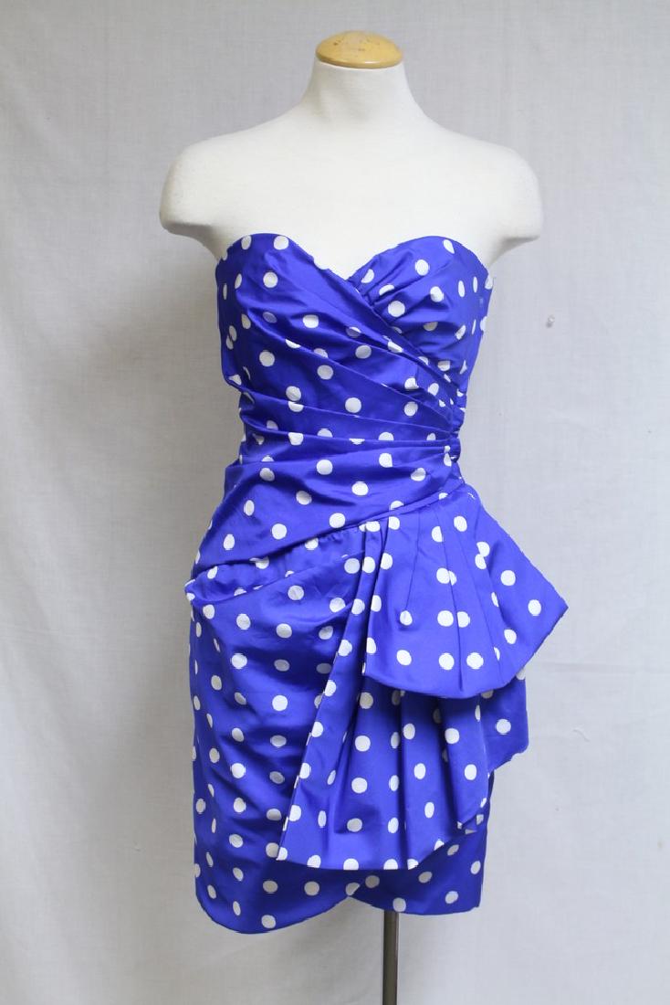 Vintage 1980s Victor Costa Polka Dot Party Dress (1 of 6)