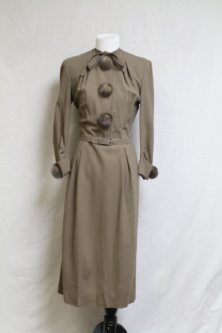 Vintage 1940's Eisenberg Originals Wool & Fur Dress (1 of 5)