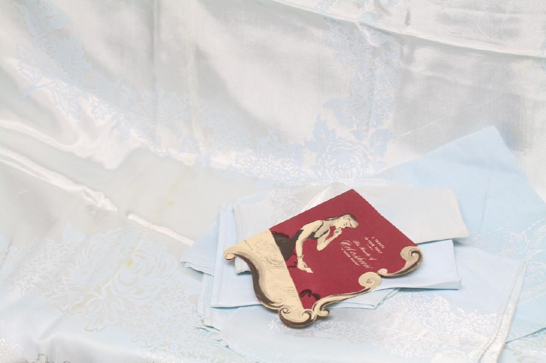 Vintage 1950s Light Blue Table Linen Set (1 of 6)