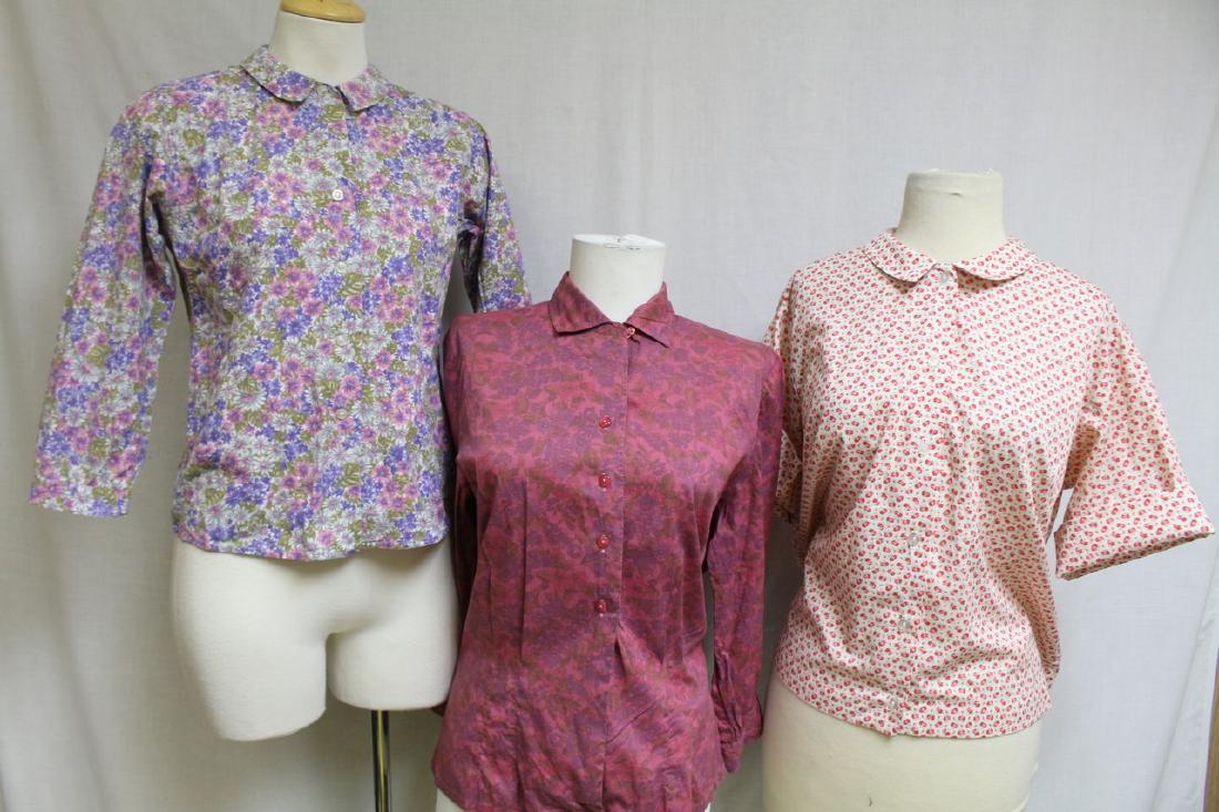Vintage Lot of 1960s Floral Blouses (3) (1 of 7)