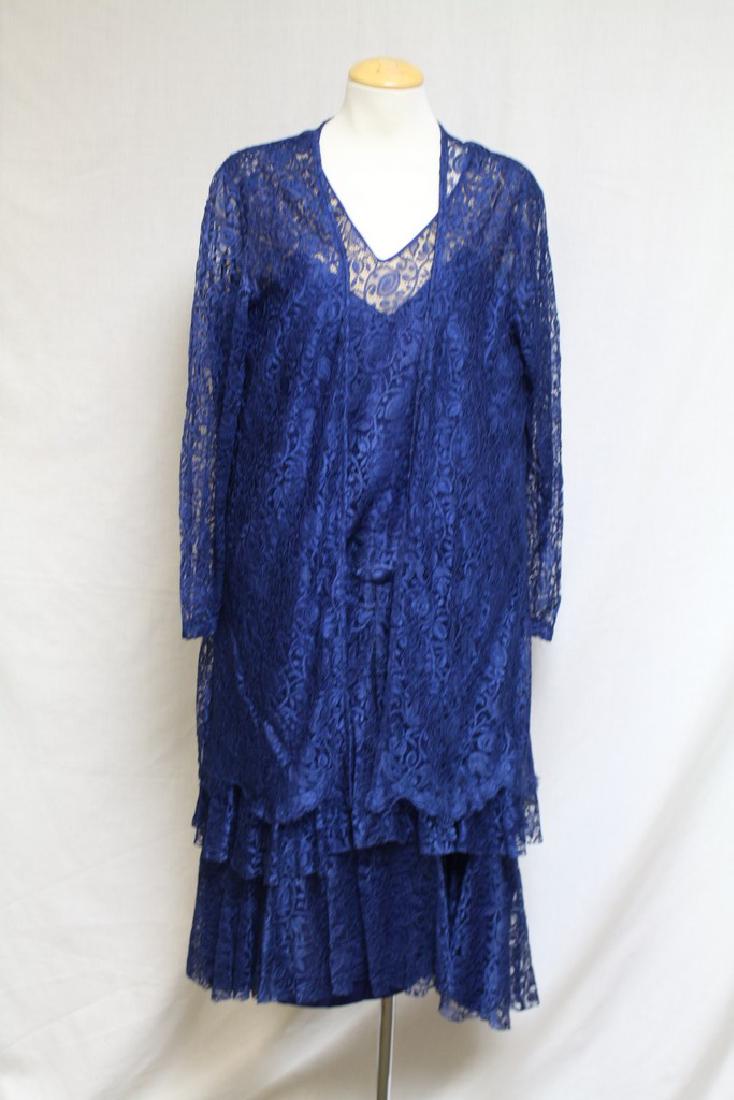 Vintage 1920s Blue Lace Dress & Jacket (1 of 6)