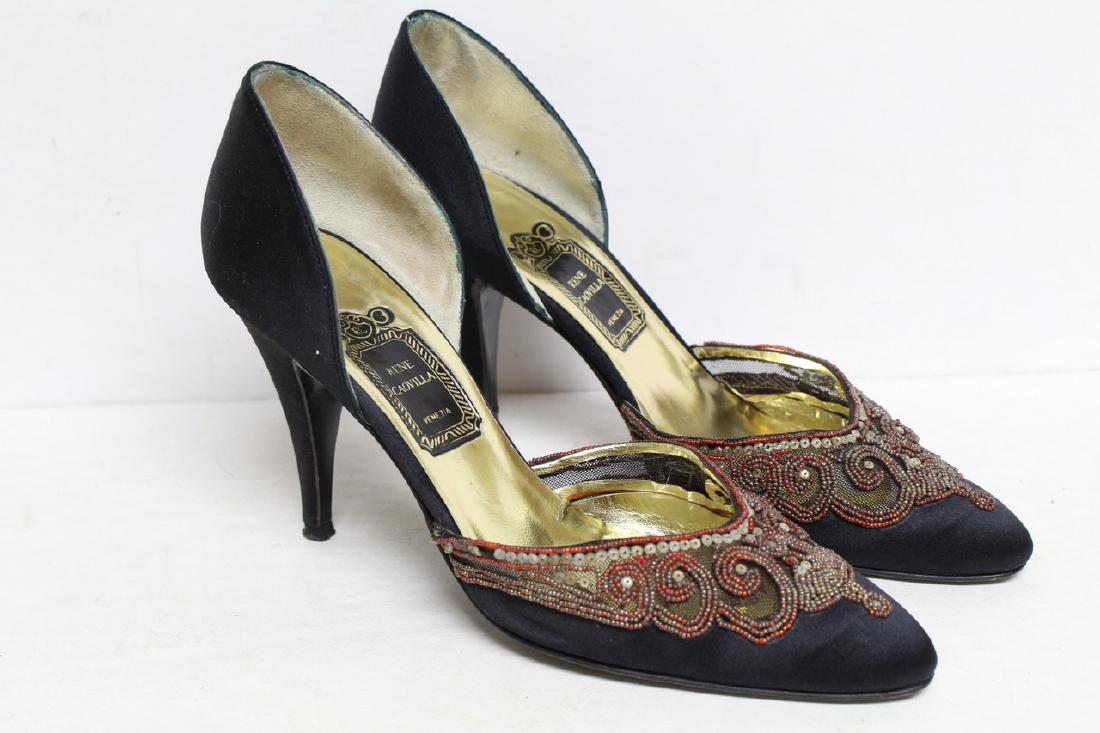 2000s Rene Caovilla Beaded Satin Heels (1 of 5)