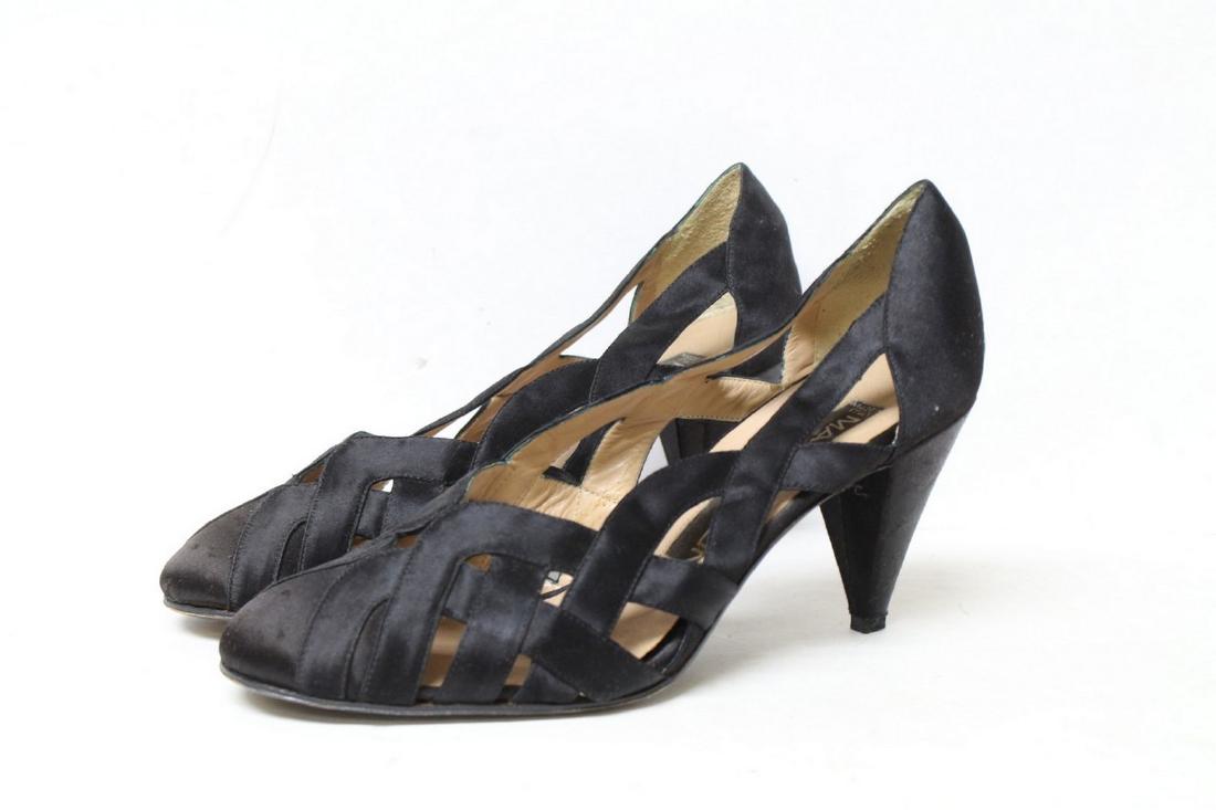 Vintage 1980s Maud Frizon Silk Satin Shoes (1 of 7)