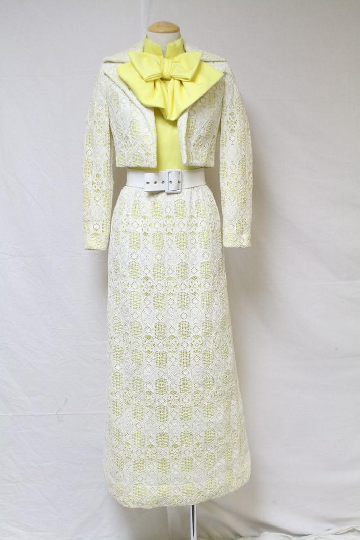 Vintage 1970's Yellow & White Halter Dress & Jacket (1 of 5)